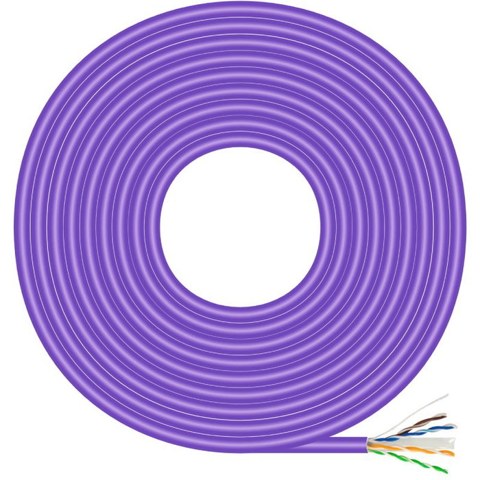 Aisens Bobina Cable de Red Cat6 UTP AWG23 CCA 100m Violeta